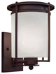 1 Light Outdoor Wall Lantern, Antique Bronze, Frosted Seeded Glass