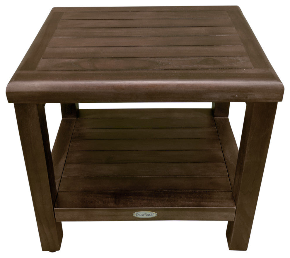 DecoTeak Classic 18" Teak Shower Bench With Shelf