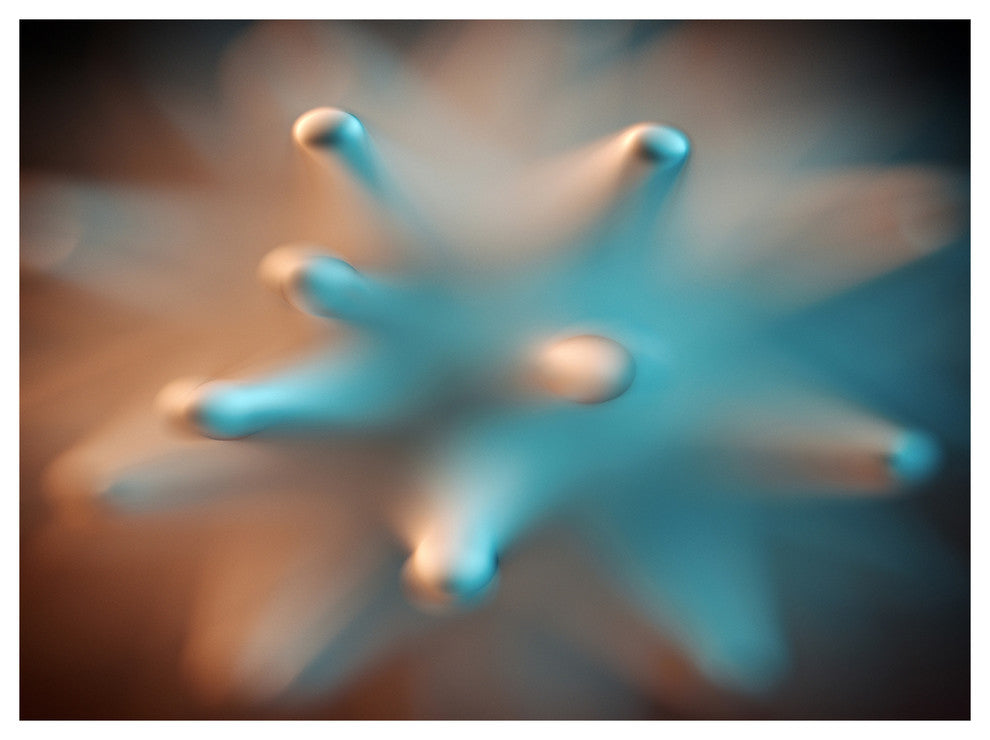 Blue Macro Prickly Texture, Abstract Canvas Wall Art, 40"x30"