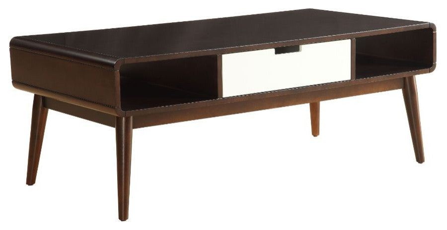 Acme Christa Coffee Table White and Espresso Finish