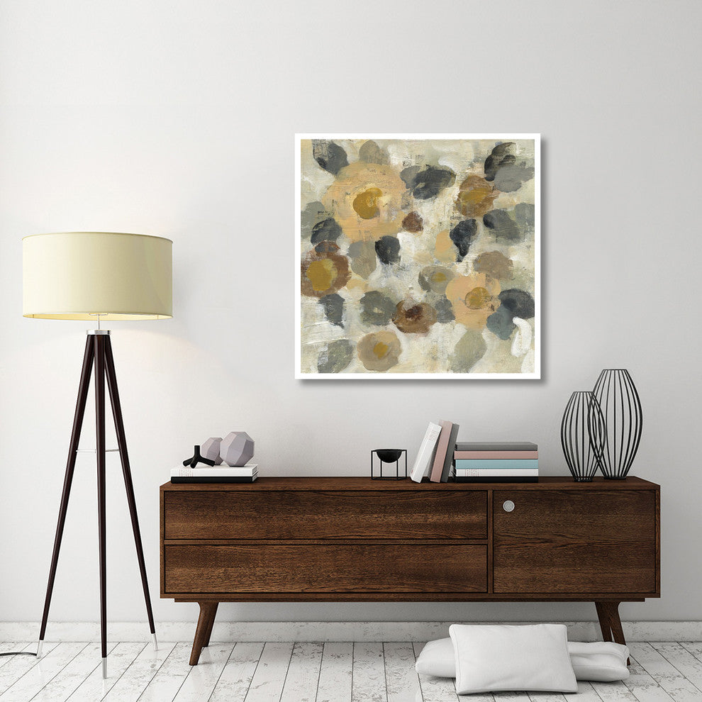 "Neutral Floral II" Digital Paper Print by Silvia Vassileva, 42"x42"