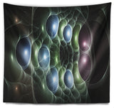 Light Blue 3D Surreal Circles Abstract Wall Tapestry, 92"x78"