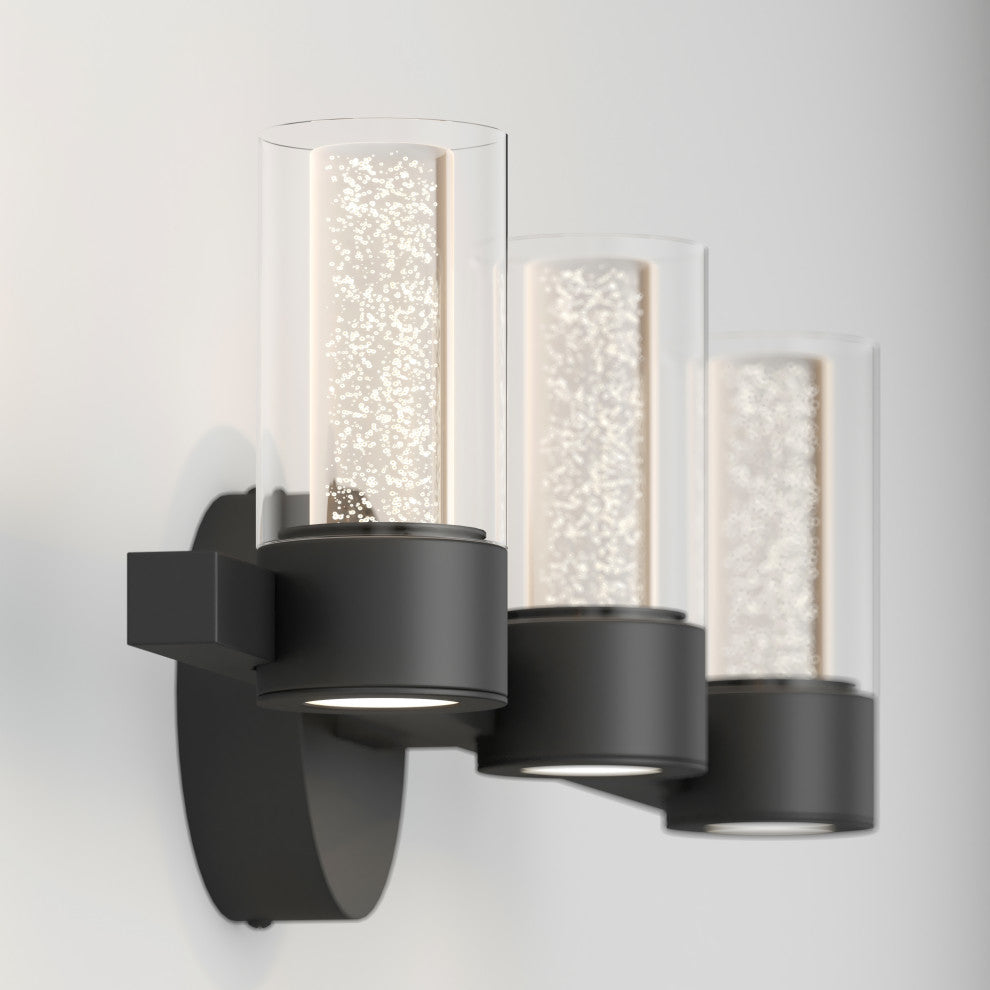 Artika Novello 3-Light Bathroom Vanity Wall Light, Black