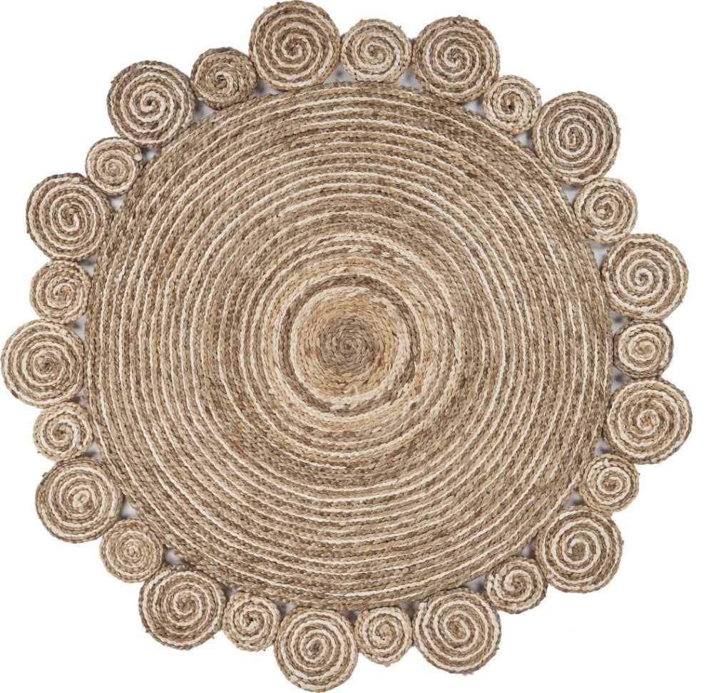 Bleached And Natural Spiral Boutique Jute Rug
