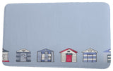 Nantucket Beach Huts Geometric Print Bath Mat, Light Blue, 17"x24"