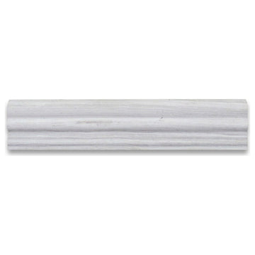 Athens Silver Cream Wooden Beige Marble Chair Rail Trim Molding 2.5x12, 1 piece