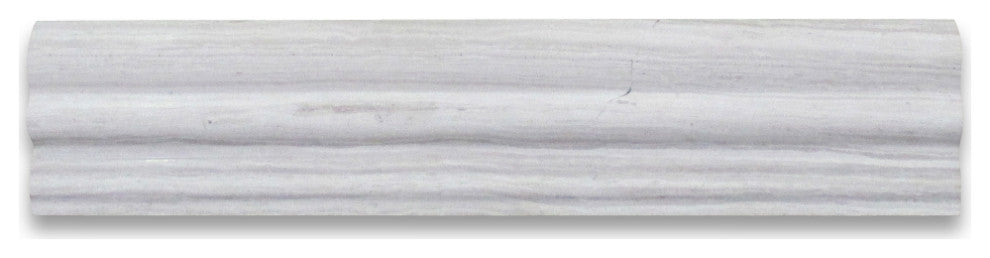 Athens Silver Cream Wooden Beige Marble Chair Rail Trim Molding 2.5x12, 1 piece