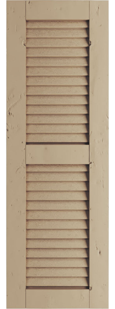 Rustic 2 Equal Louver Faux Wood Shutters, Per Pair, Knotty Pine, 12x24"