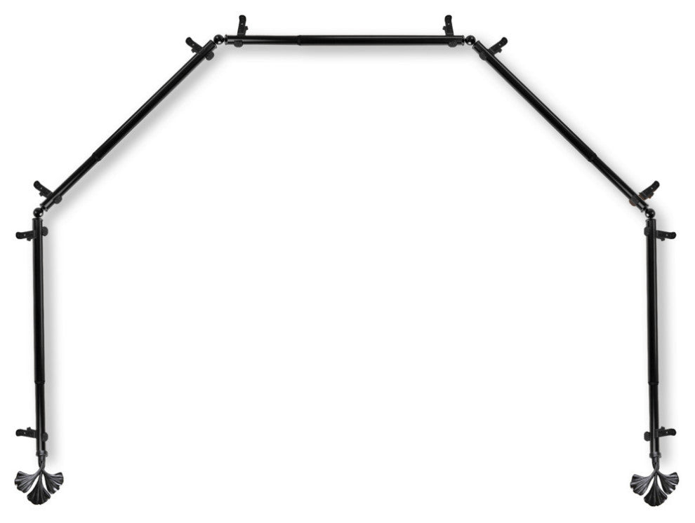 Florence 13/16" 5-Sided Bay Window Curtain Rod, Black