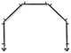 Florence 13/16" 5-Sided Bay Window Curtain Rod, Black