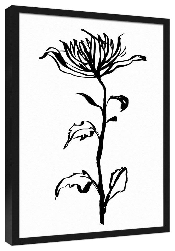 Tall Botanical I 20"x30" Black Framed Canvas