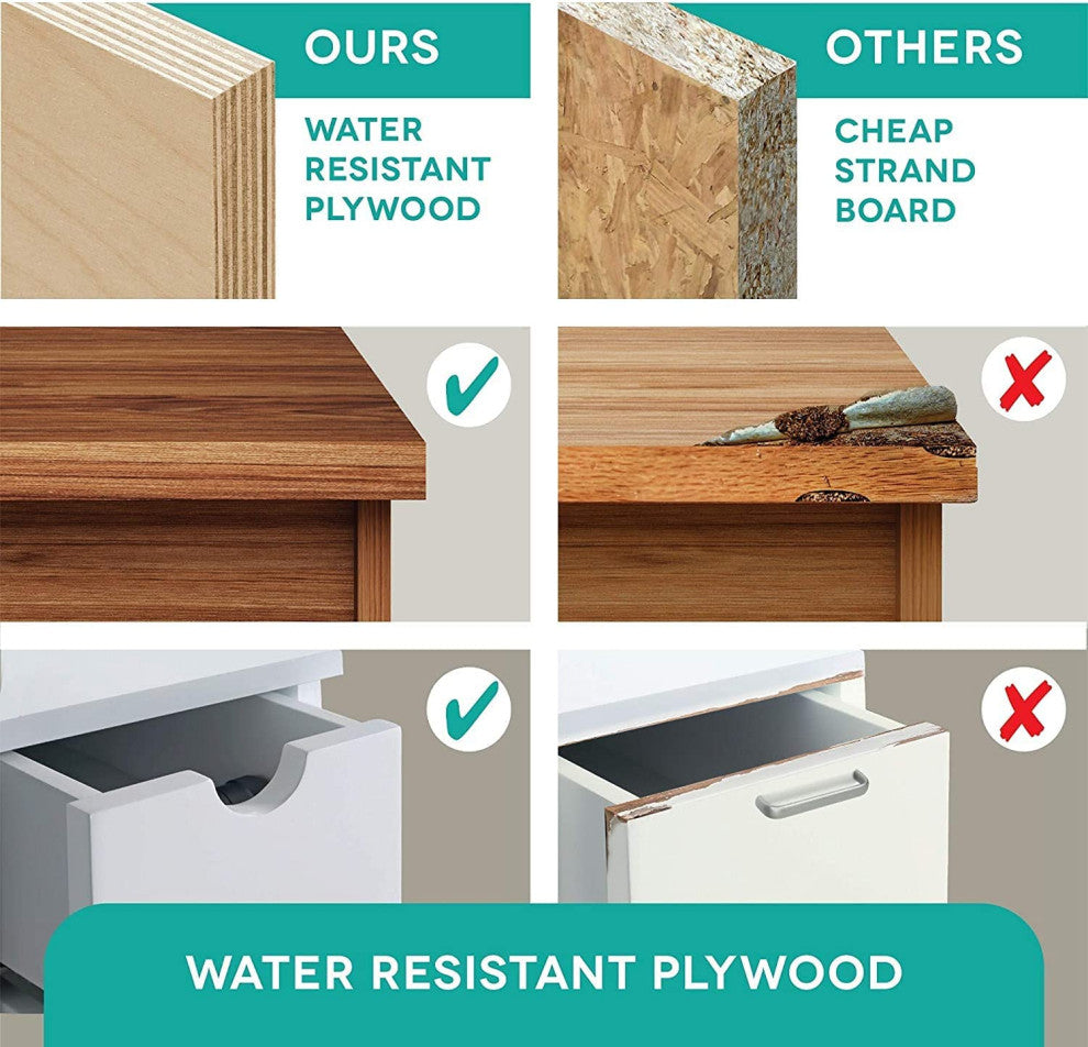 Phoenix Bath Vanity With Ceramic Sink - Full Assembly Required, Walnut, 30 Inch