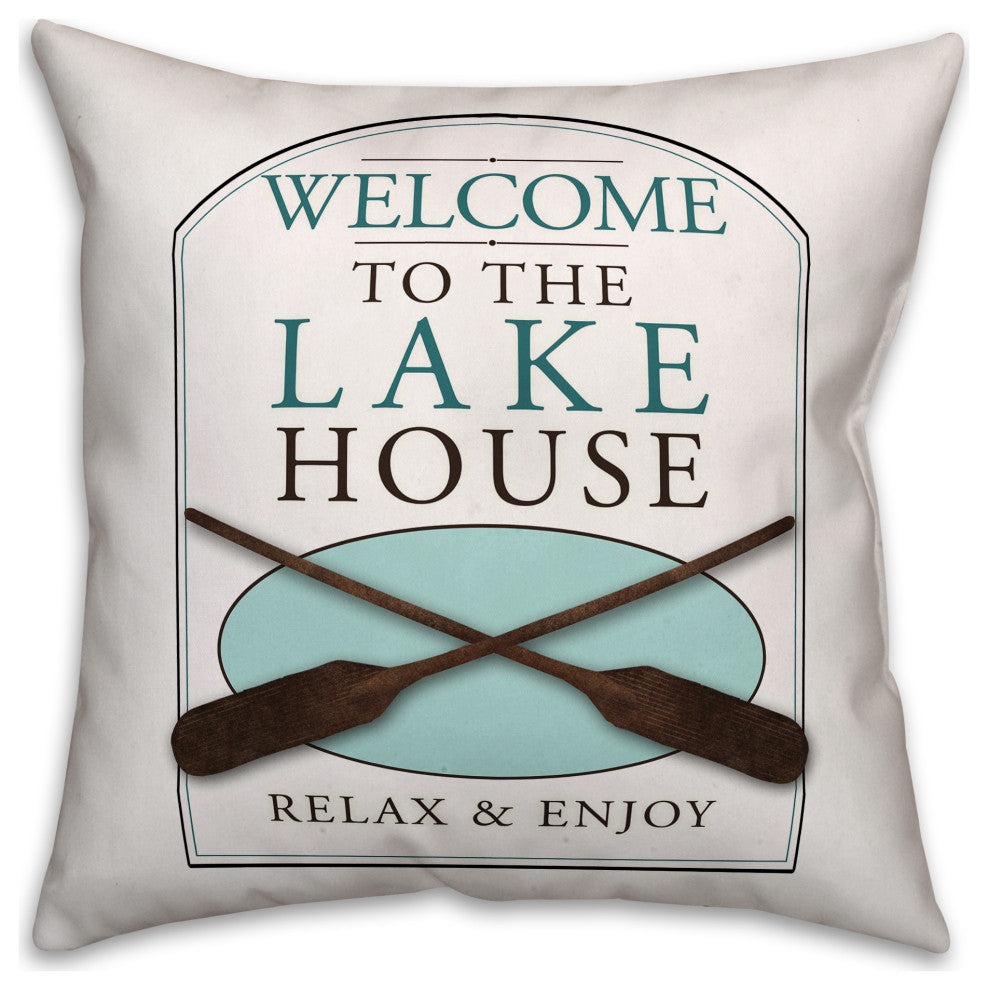 Welcome to the Lakehouse 18x18 Indoor / Outdoor Pillow