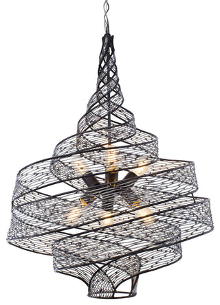 Varaluz Flow 6-Lt Twist Pendant - Steel
