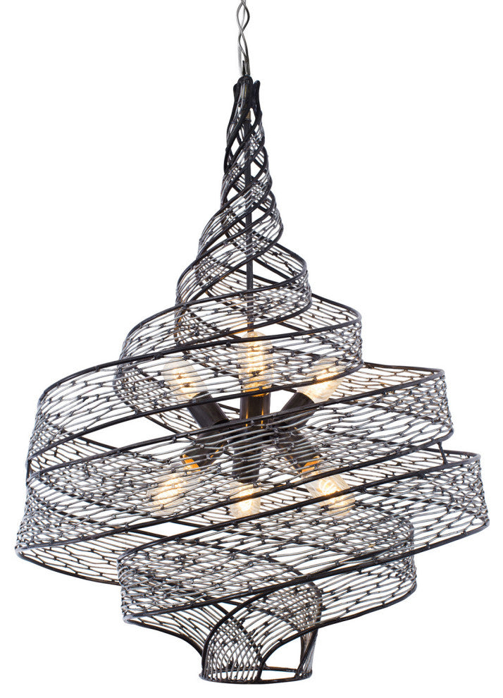 Varaluz Flow 6-Lt Twist Pendant - Steel