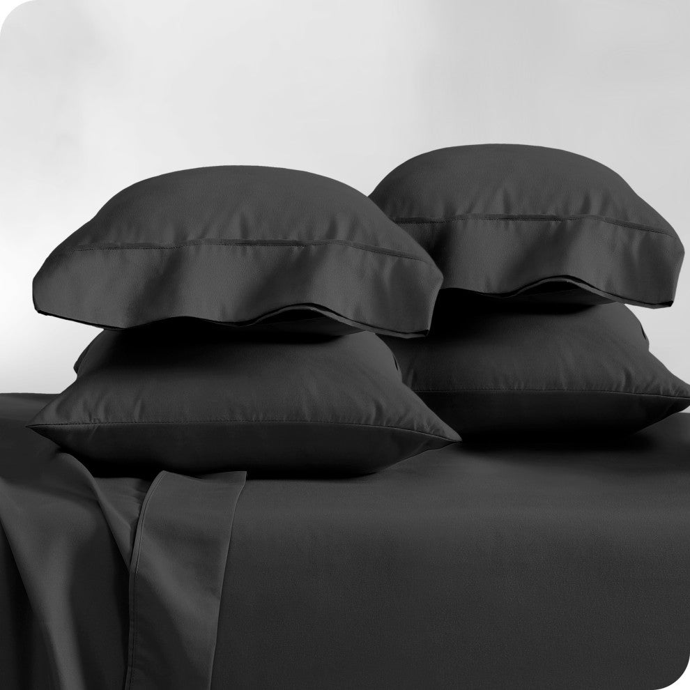Bare Home Microfiber Pillowcases - Multi-Pack, Black, Standard, Set of 4