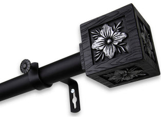 Zula 1" Curtain Rod, Black, 160-240"