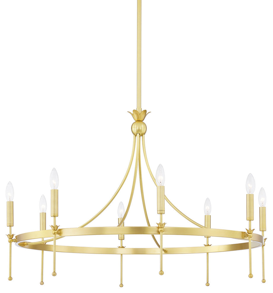 Gates 8-Light Chandelier, Aged Brass Finish