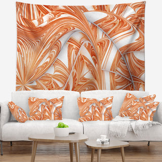 Brown Winter Fractal Pattern Abstract Wall Tapestry, 60"x50"