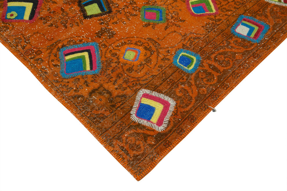 Rug N Carpet - Handmade Oriental 6' 10" x 9' 7" Antique Patchwork Area Rug