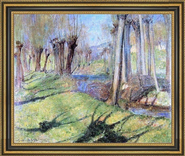 Guy Orlando Rose Giverny Willows Framed Premium Canvas Print, 20"x25"