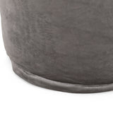 Bleckley Gwinnett Modern Velveteen Cylinder Pouf, Pewter