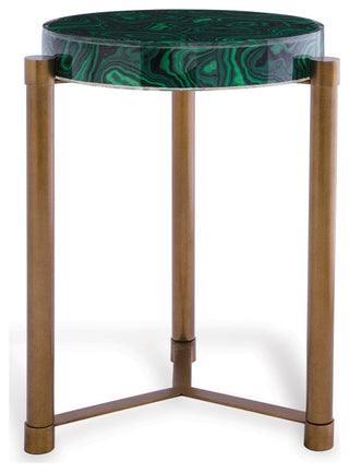 Malachite Brass Accent Table