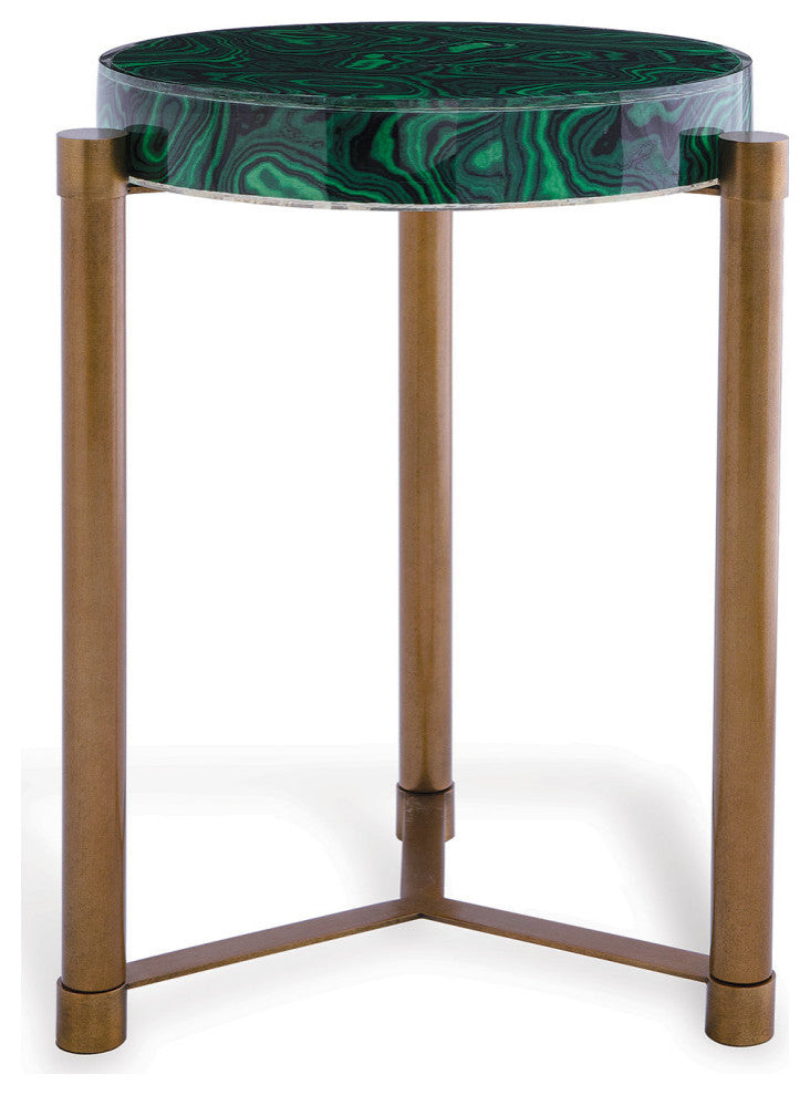Malachite Brass Accent Table