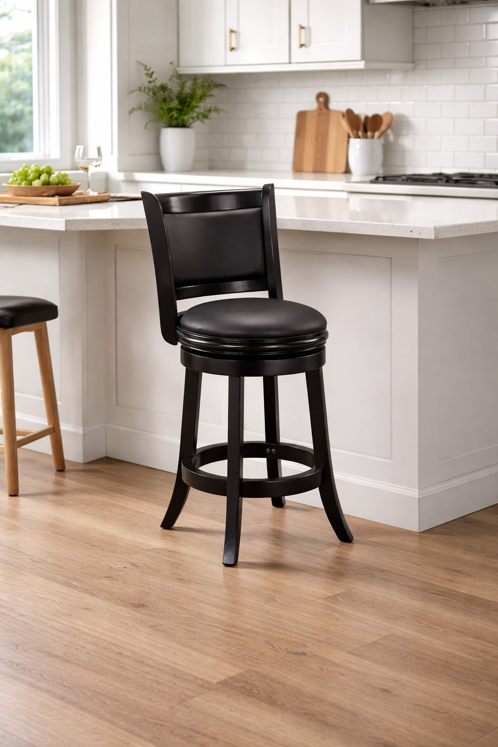 Augusta Swivel Counter Stool, Black