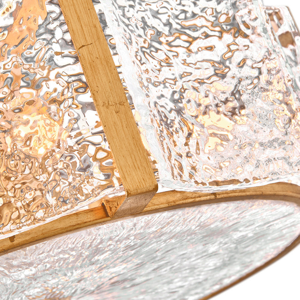 Fredrick Ramond Florian Medium Semi-Flush Mount, Distressed Brass