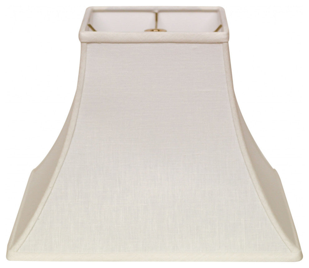 12" White Premium Square Bell Slanted Linen Lampshade