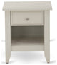Small Night Stand, 1 Drawer, Wire Brushed Butter Cream Finish