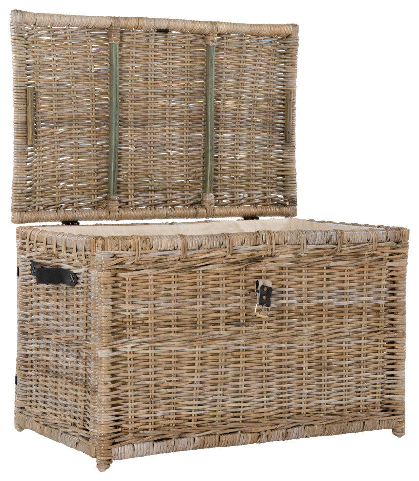 happimess Michael 35" Wicker Storage Trunk, Natural