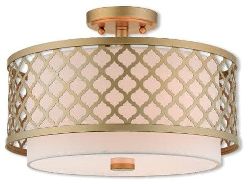Livex Lighting Arabesque Light Ceiling Mount, Soft Gold