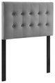 Emily Twin Biscuit Tufted Performance Velvet Headboard - Gray Mod-6114-Gry