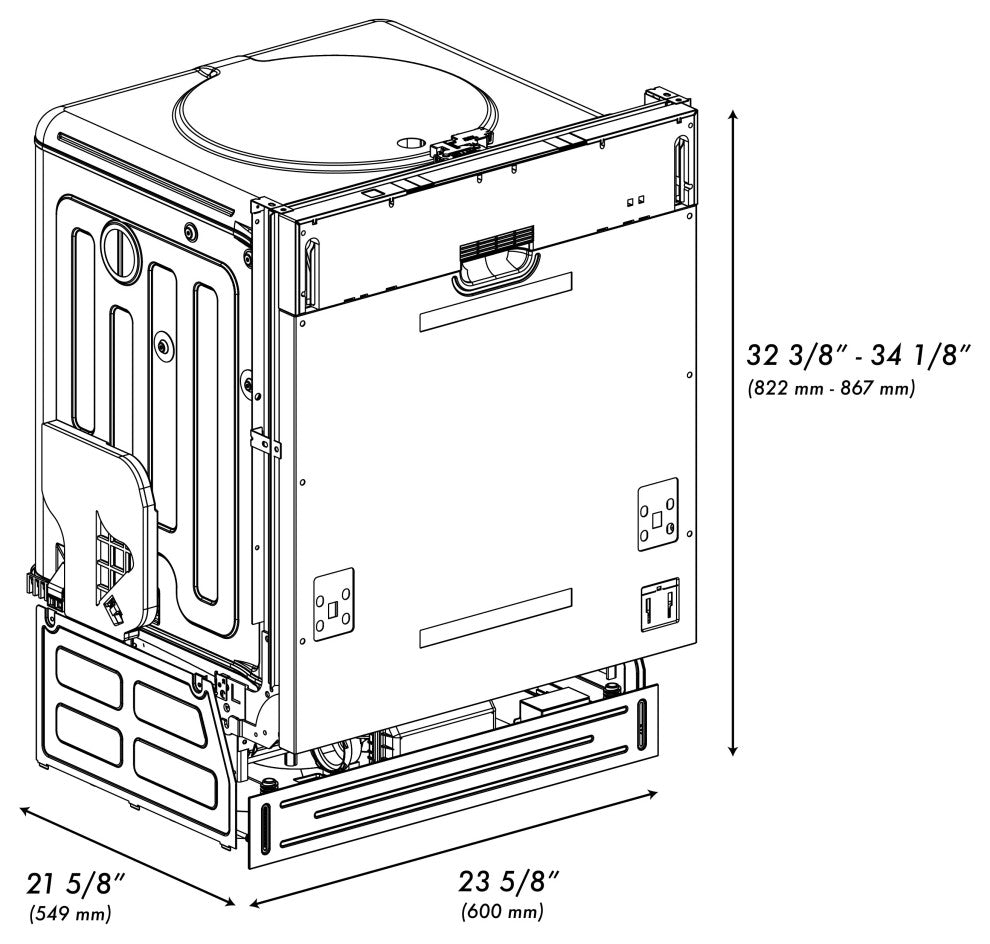 ZLINE 24 in. Euro Style Dishwasher, Stainless Steel, DW7713-24