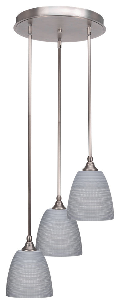 Empire 3-Light Cluster Pendalier, Brushed Nickel/Gray Matrix