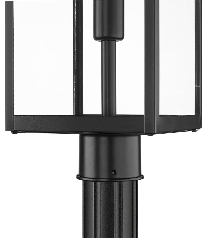 Zlite 596PHBR-557P-BK 1-Light Outdoor Post Mounted Fixture, Clear