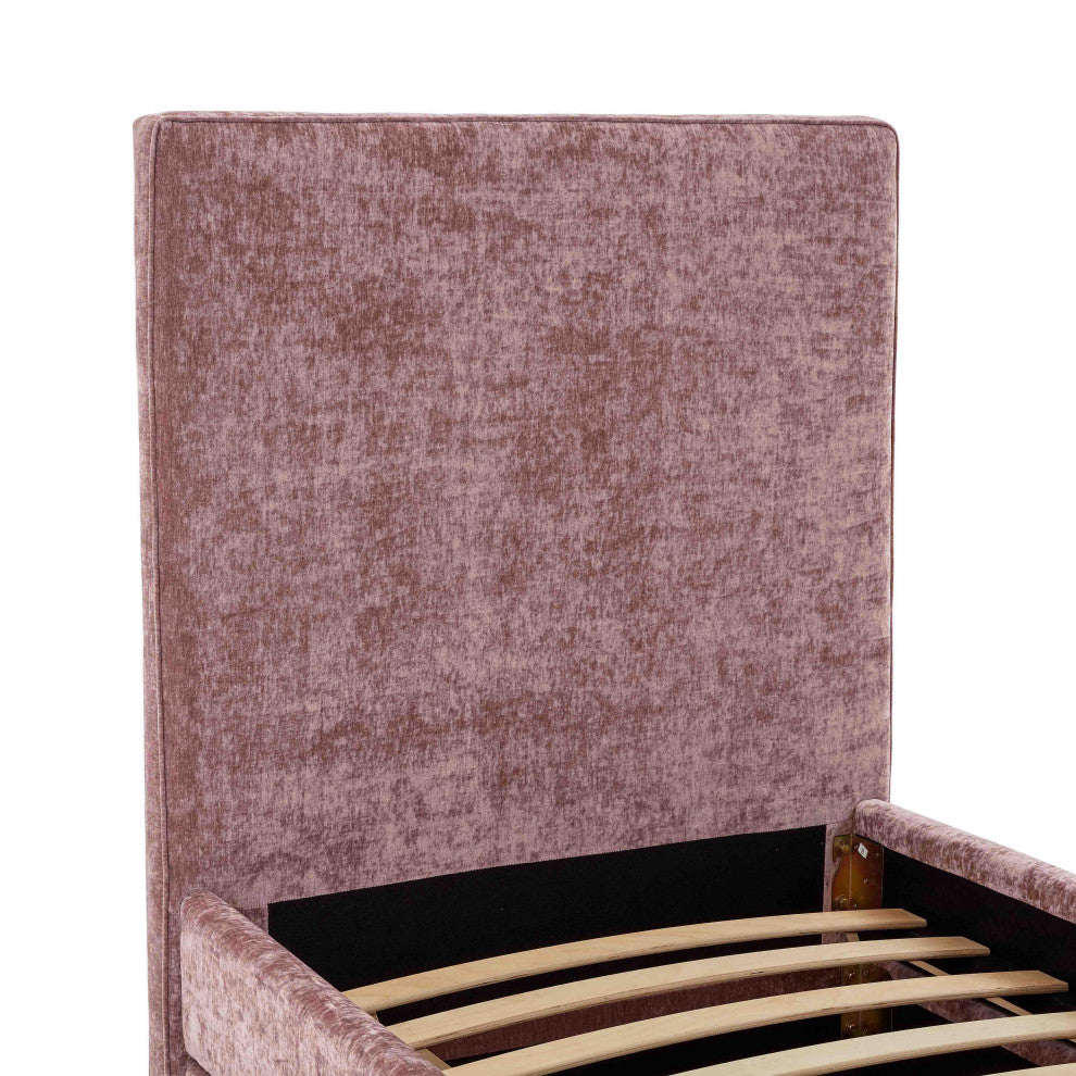 Delilah Blush Textured Velvet Trundle in Twin