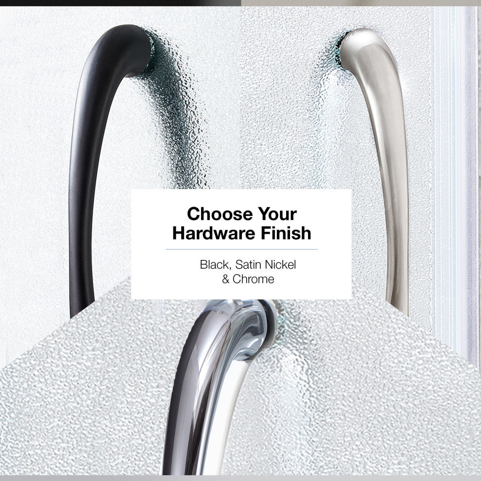 Ove Decors Breeze Shower Kit, Frosted Panels and Base, Chrome, 34"