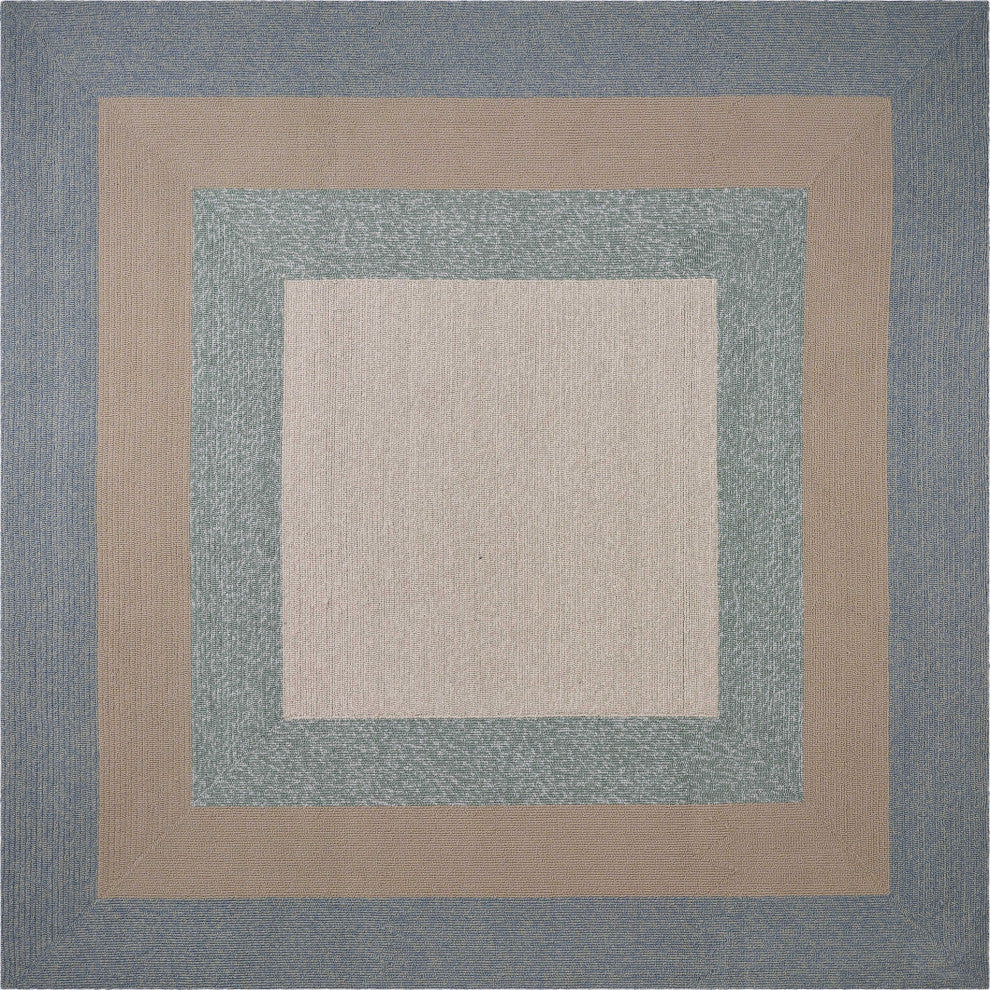 60 X 90 Ivory  Blue Polyester Rug
