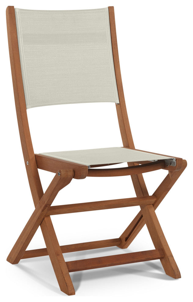Stella Teak Outdoor Folding Chair in White