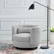 Armchair Swivel Accent Chair, Black Gray, Fabric, Modern, Cafe Hospitality