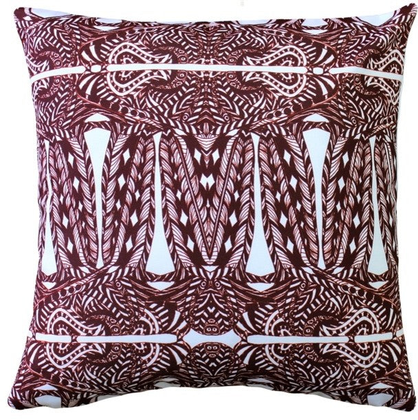 Pillow Decor - Partridge Stamp Marsala Throw Pillow 20x20