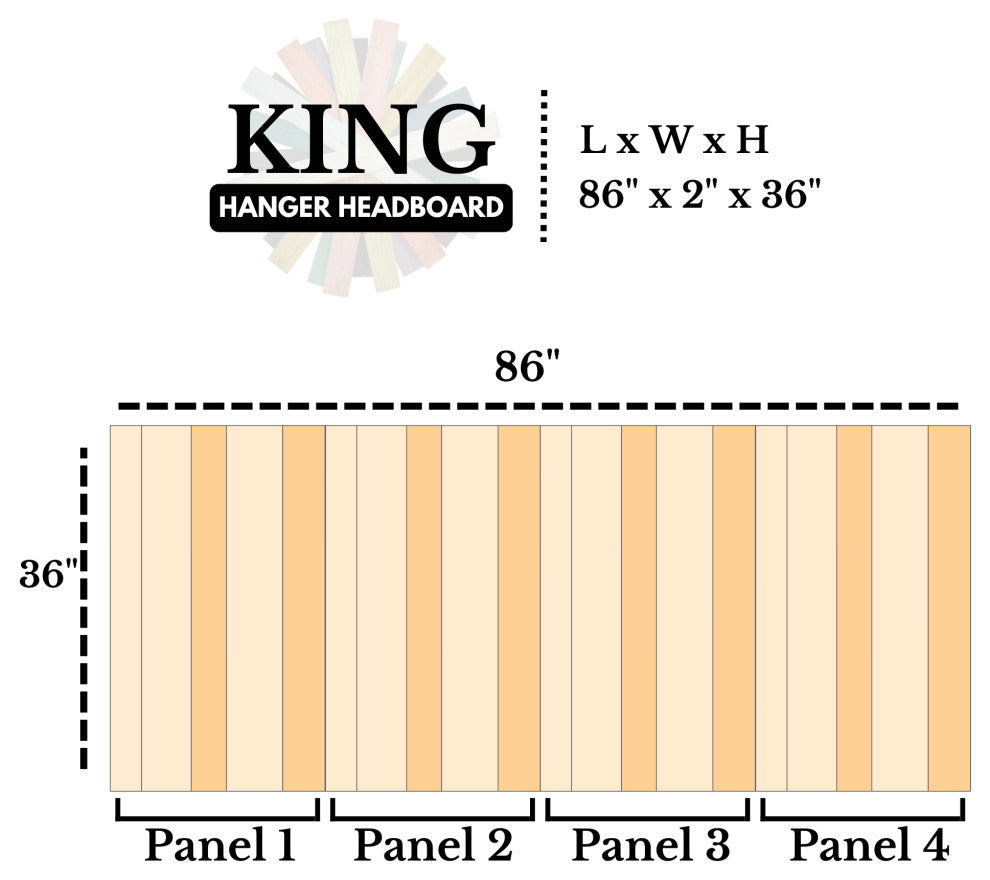 Handcrafted Headboard, Hanger Style, Gray, King