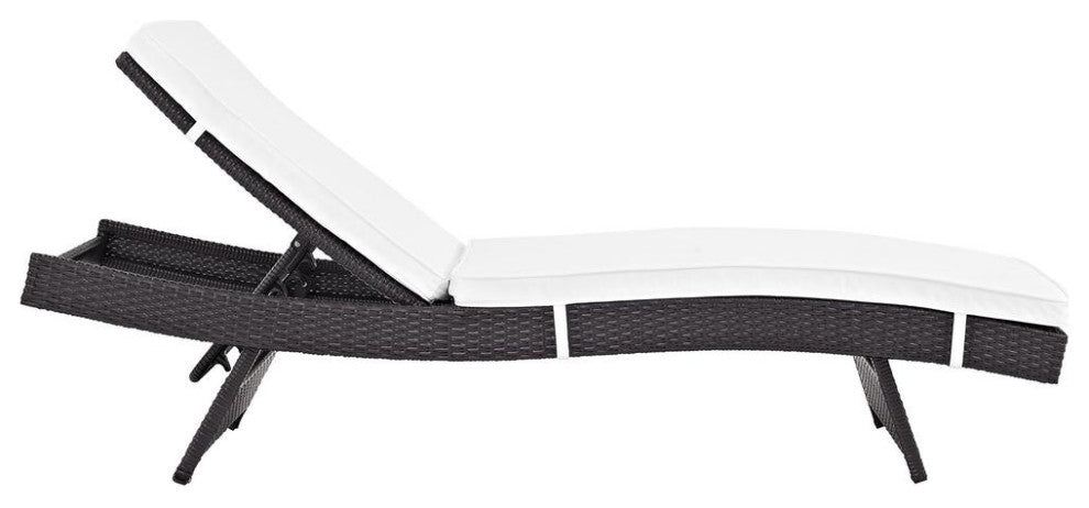 Espresso White Convene Outdoor Patio Chaise