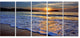 Calm Seashore with Blue Waves, Seashore Canvas Print, 60"x28", 5 Panels