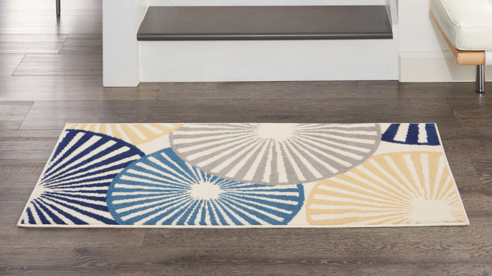 Nourison Grafix 2' x 4' White Contemporary Indoor Area Rug