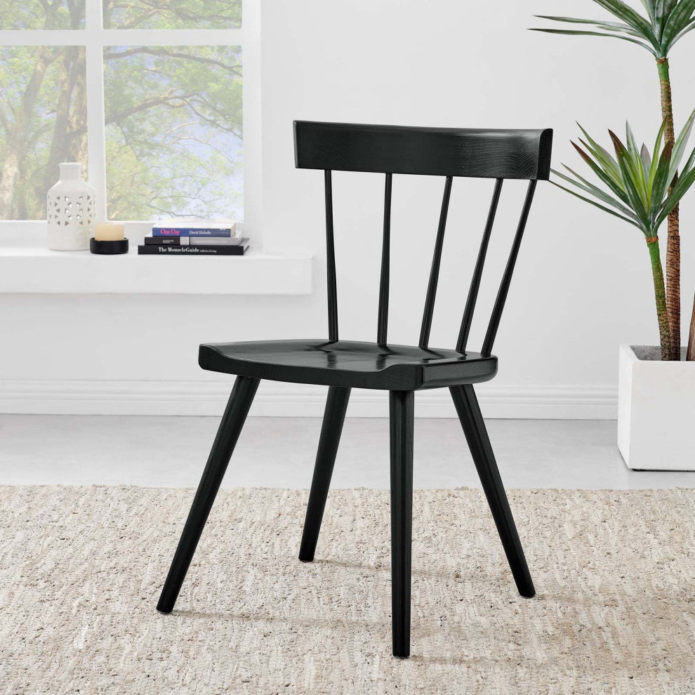 Sutter Wood Dining Side Chair, Black
