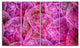 Pink Fractal Dramatic Clouds, Abstract Canvas Wall Art, 48"x28", 4 Panels